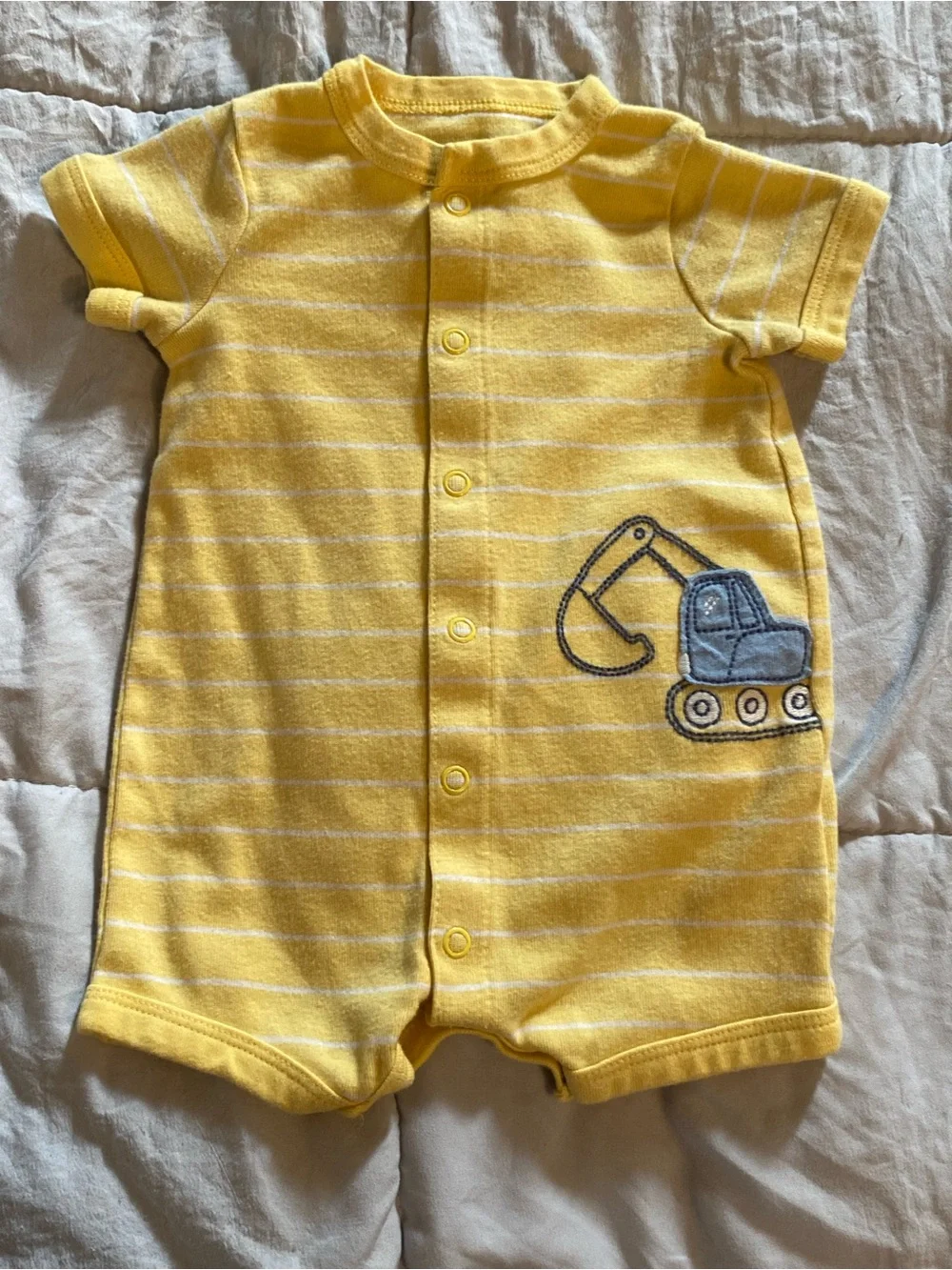 5 piece Assorted Baby Rompers - Camo, Yellow, Striped & Space Prints